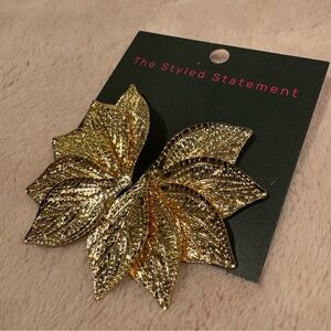 Gold Leaf Earrings - 18k Plated